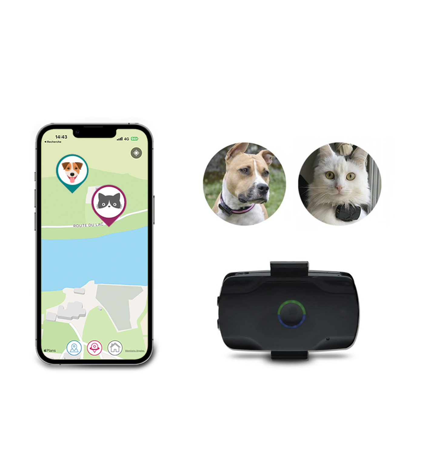 Mini traceur GPS Lookat pour chats