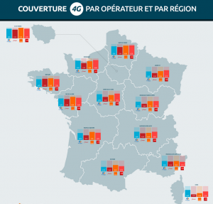 Carte des réseaux mobiles en France